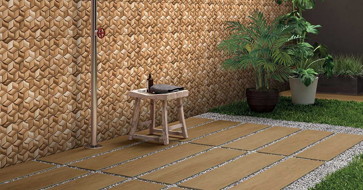 Front Elevation 3D Tiles for an Antiquated Yet Modern Home Design