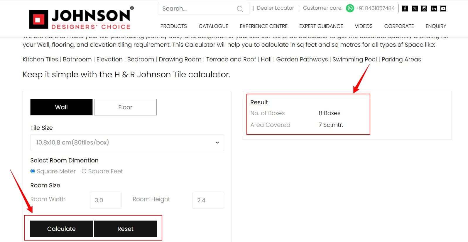 Click Calculate