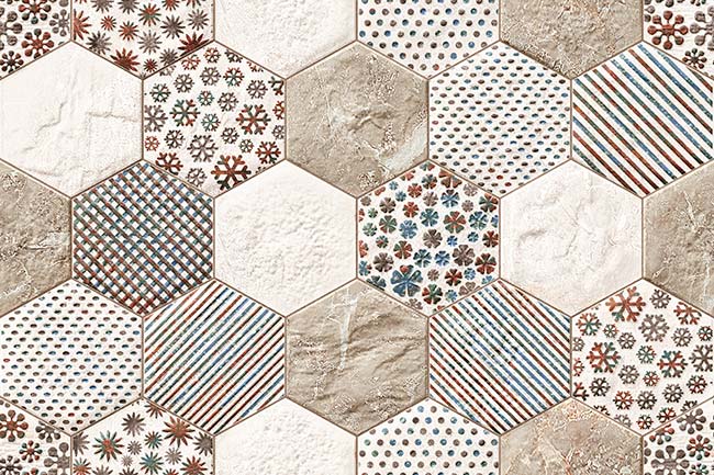 Elevation Wall Tiles With Geometric Shapes