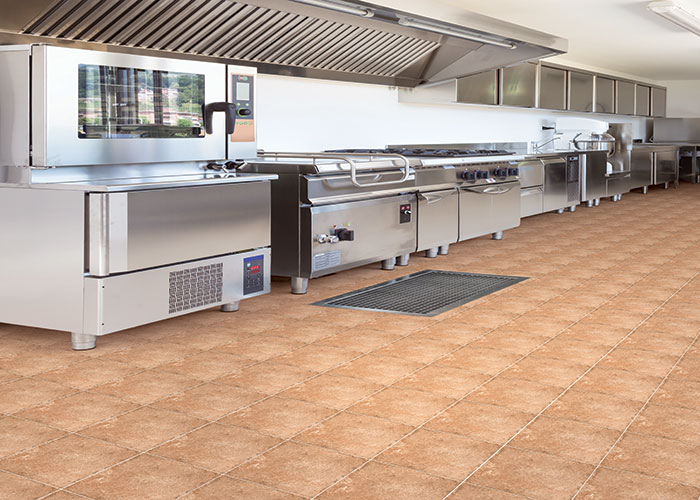 slip-resistant tiles for wet & greasy kitchen areas