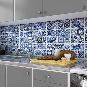 Multipatterned Tiles for a Statement Backsplash Wall