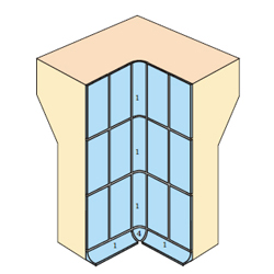 Top Internal Corner Pool Fittings