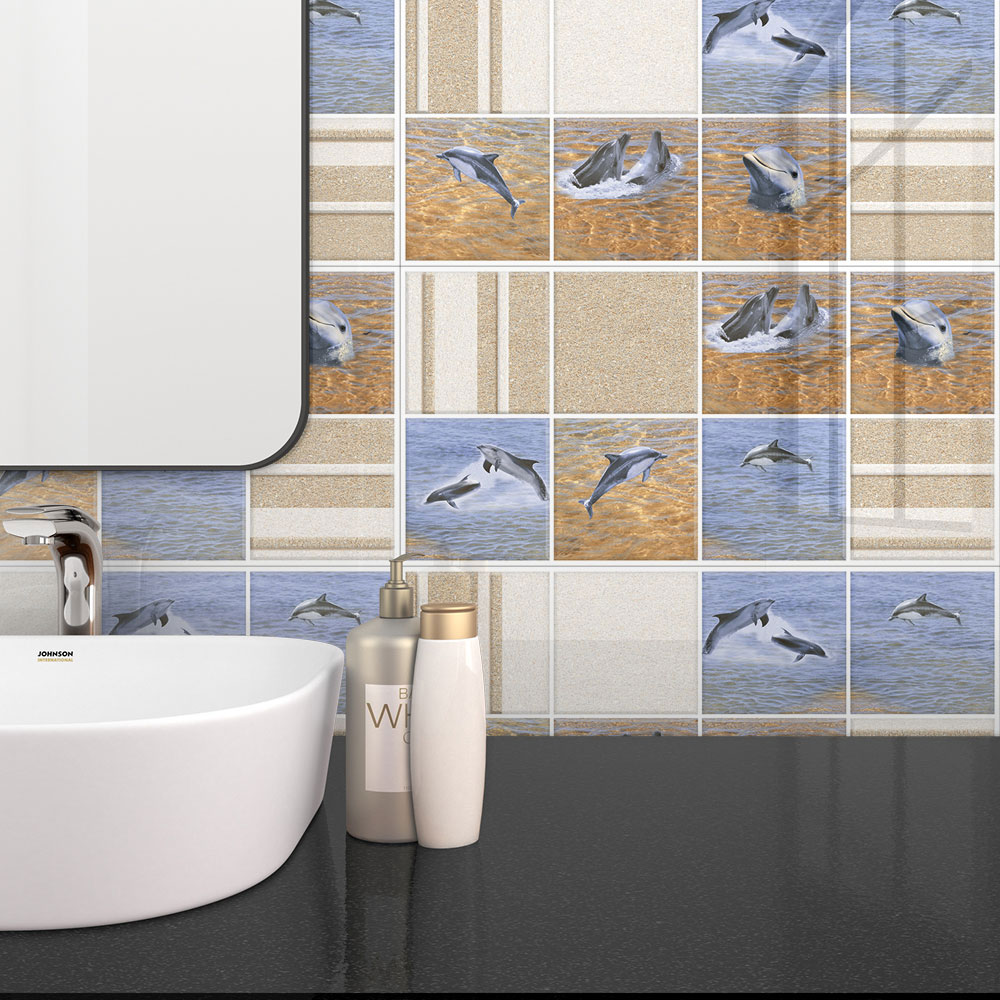 Beach Dolphins DÃ©cor Ceramic Tile