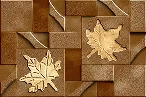 Litho Leaf Brown Ceramic Tiles