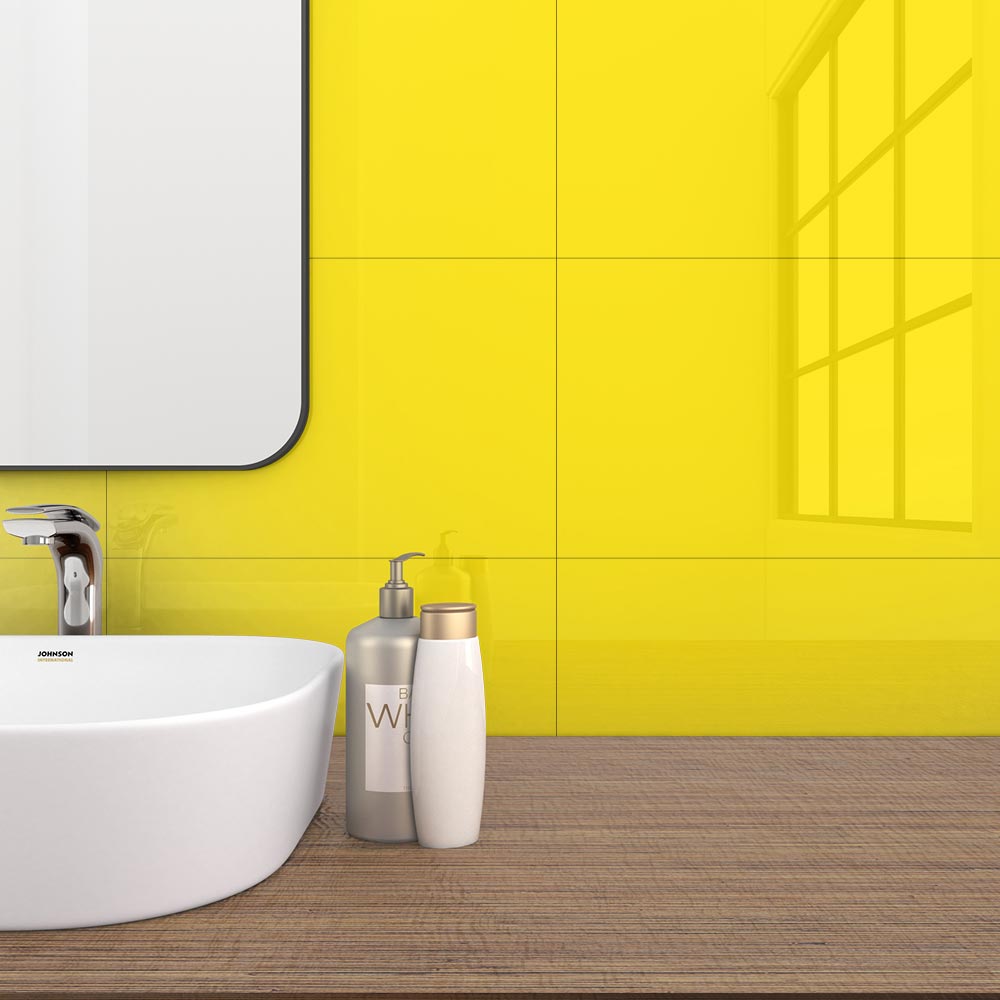 Johnson Tiles RIZZ YELLOW Wall Only tile with Glossy finish
