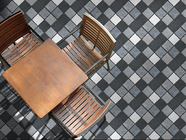 black and white checkered tiles